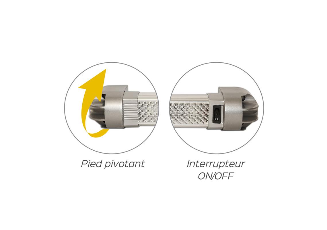 PLAFONNIER LED 12/24 V + INTERRUPTEUR ON/OFF